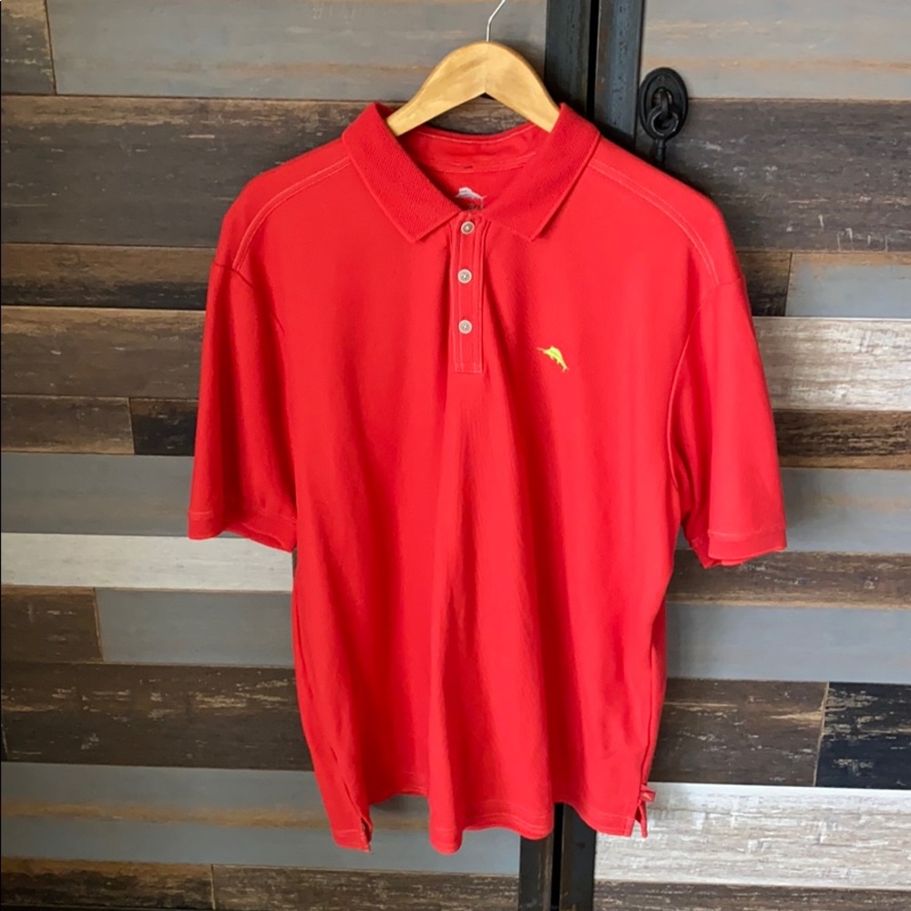 Red Tommy Bahama Polo Shirt